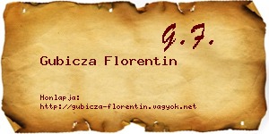 Gubicza Florentin névjegykártya